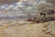 Coast scene with pier, Girolamo Nerli